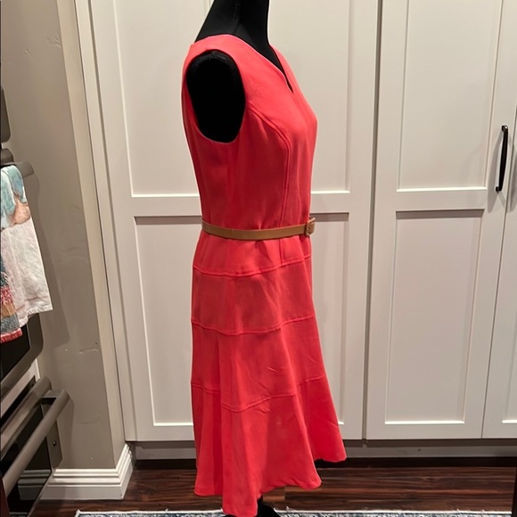 Evan Picone NWT Evan Picone Coral Red Midi Size 4 - Picture 6 of 7